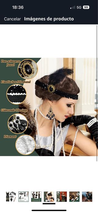 Disfraz Mujer Años 20 Negro y Dorado