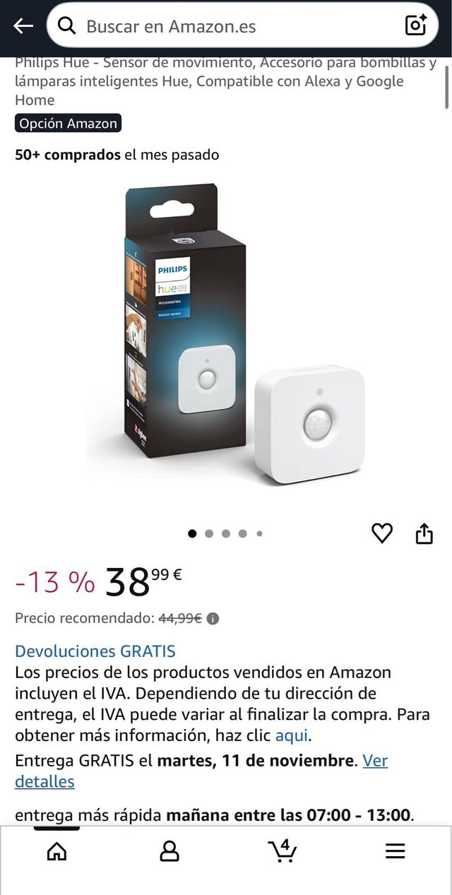 Sensore di movimento Philips Hue Bianco