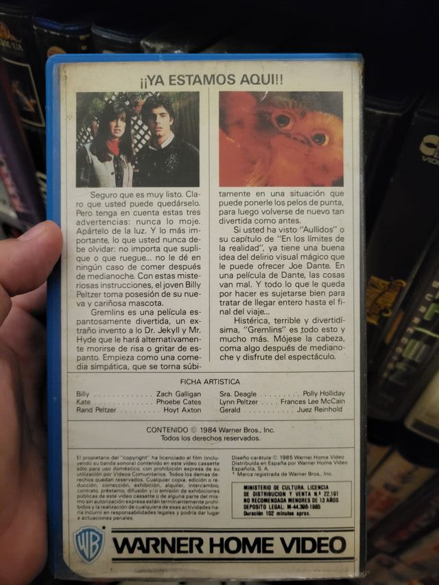 VHS Gremlins 1ª Edición Videoclub buen estado