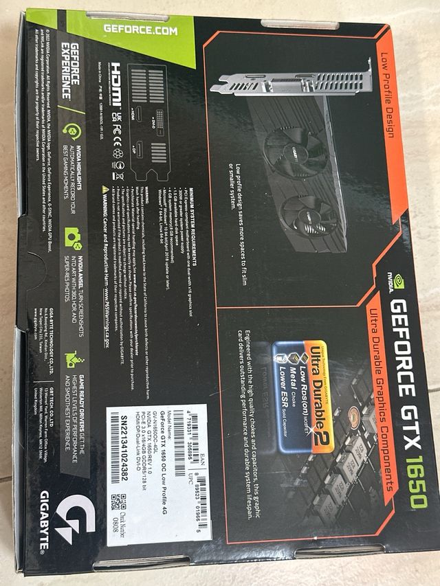 GIGABYTE GTX 1650 OC Low Profile 4G