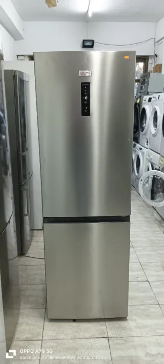 Nevera combi  KROMS NO FROST acero inoxidable