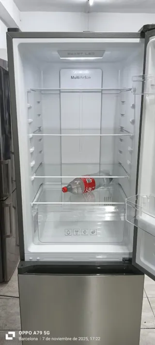 Nevera combi  KROMS NO FROST acero inoxidable