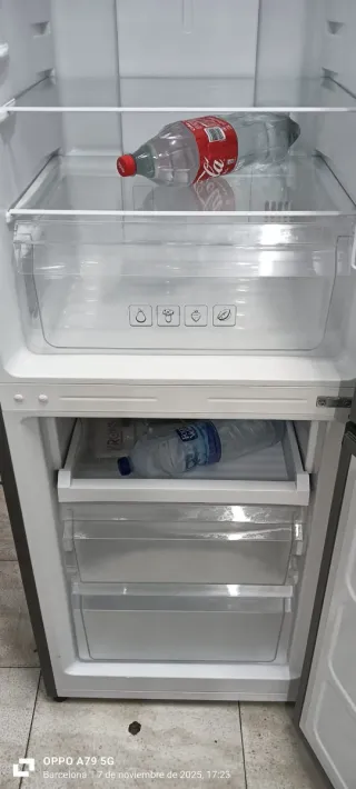 Nevera combi  KROMS NO FROST acero inoxidable