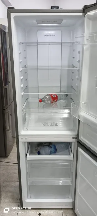 Nevera combi  KROMS NO FROST acero inoxidable