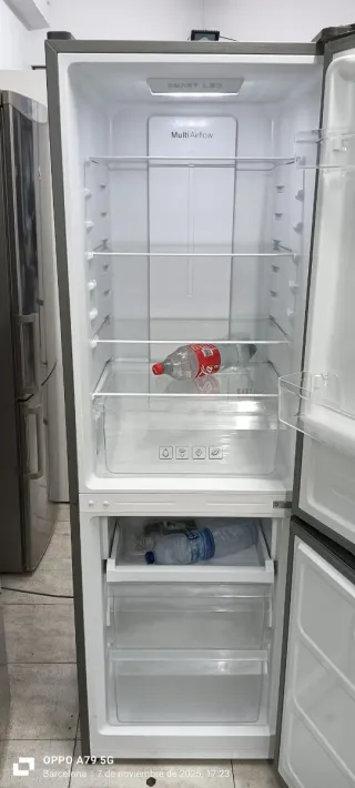 Nevera combi  KROMS NO FROST acero inoxidable