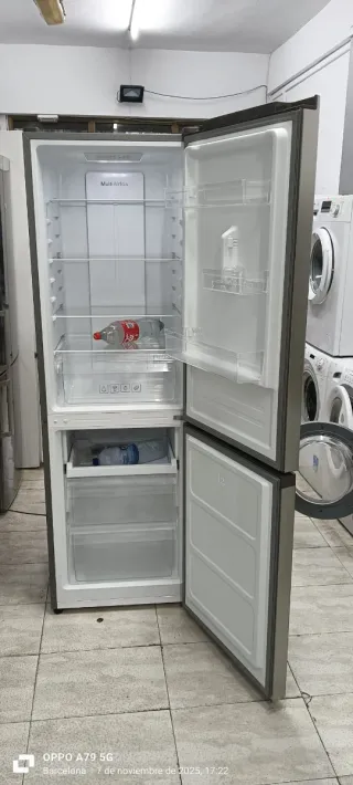 Nevera combi  KROMS NO FROST acero inoxidable