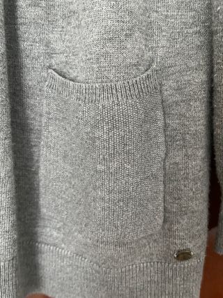 Jersey Amichi abierto punto fino gris