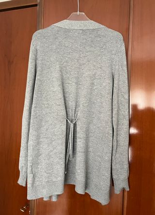 Jersey Amichi abierto punto fino gris