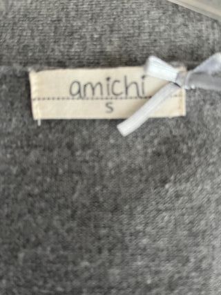 Jersey Amichi abierto punto fino gris