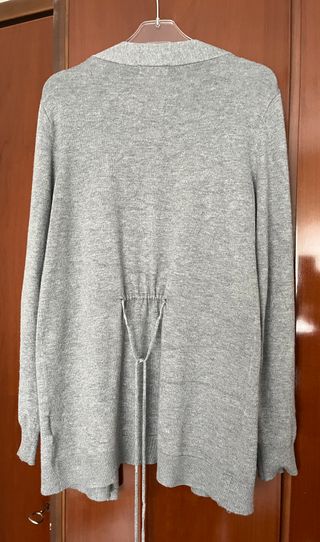 Jersey Amichi abierto punto fino gris