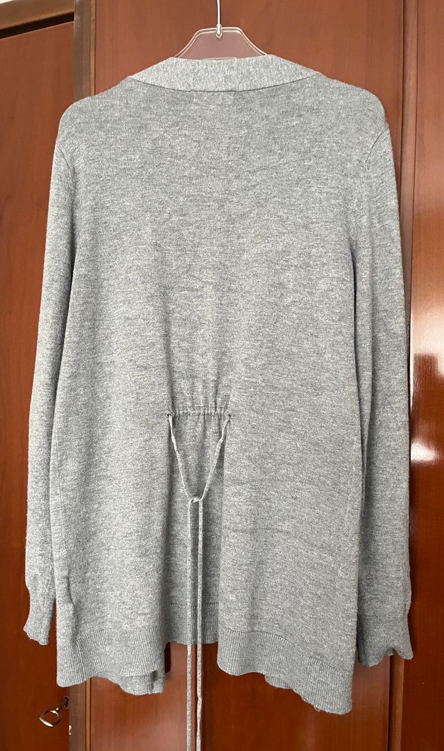 Jersey Amichi abierto punto fino gris