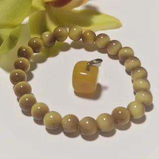 Pulsera y colgante ámbar