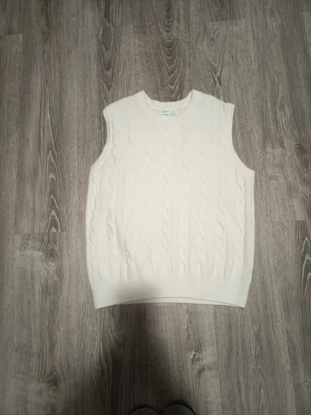 Chaleco de punto mujer blanco talla L