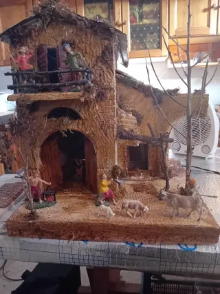 Presepe artigianale in pietra e legno