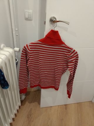 Jersey rayas rojo y gris talla M/L