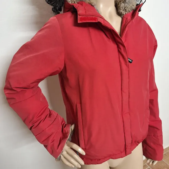 Giacca donna rossa con cappuccio