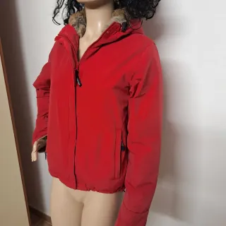 Giacca donna rossa con cappuccio