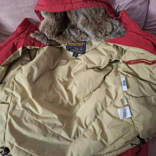 Giacca donna rossa con cappuccio