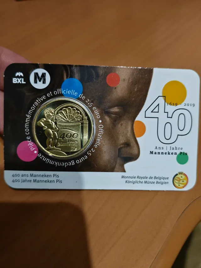Moneda 2,50€ Bélgica Manneken Pis 400 Años