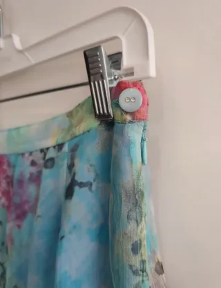 Falda larga floral vintage azul