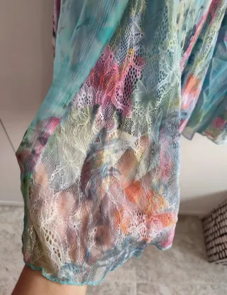 Falda larga floral vintage azul