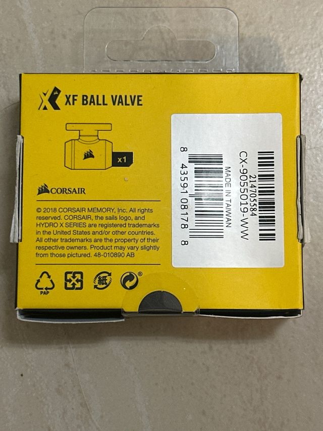 Corsair Hydro X XF Válvula de Bola G1/4 Negro