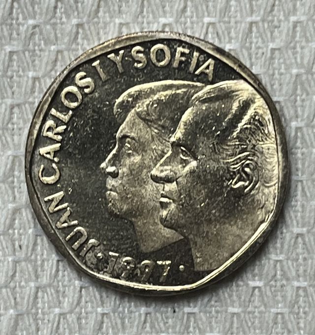 Moneda 500 pesetas Juan Carlos y Sofía 1997