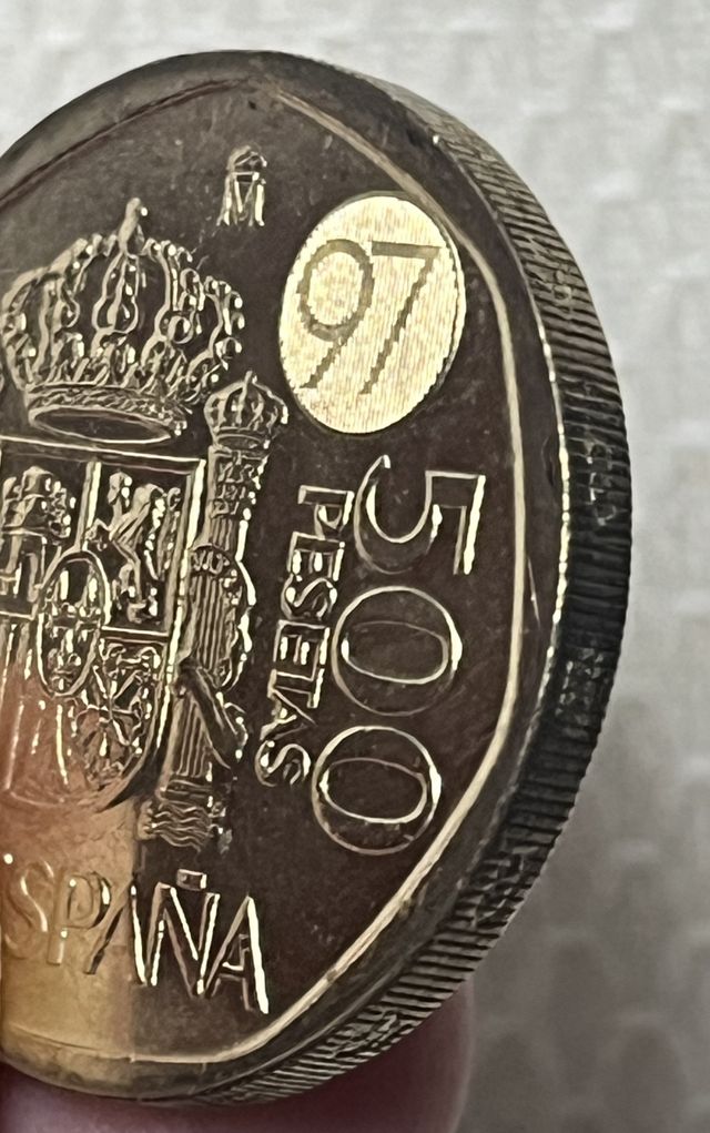 Moneda 500 pesetas Juan Carlos y Sofía 1997