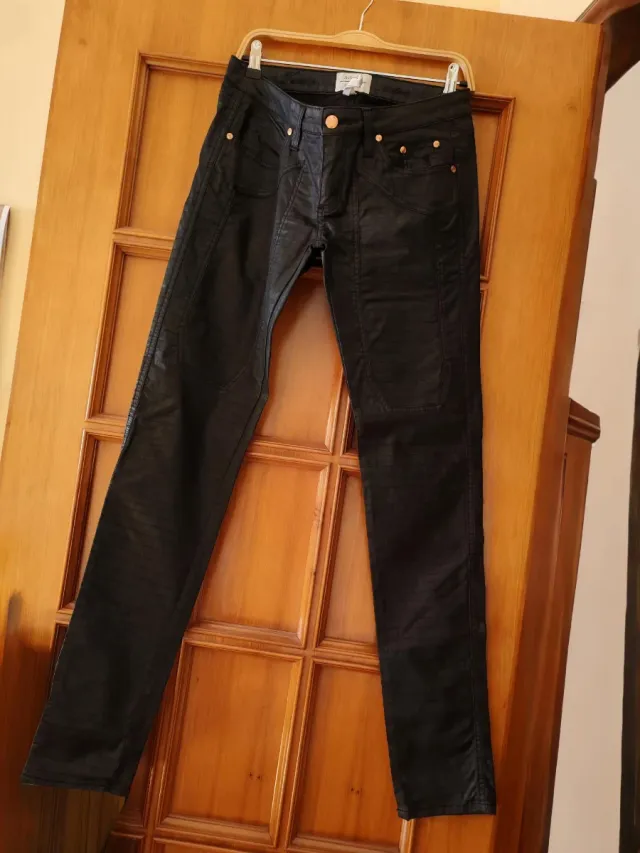 Pantaloni donna Jeckerson similpelle neri tag 42