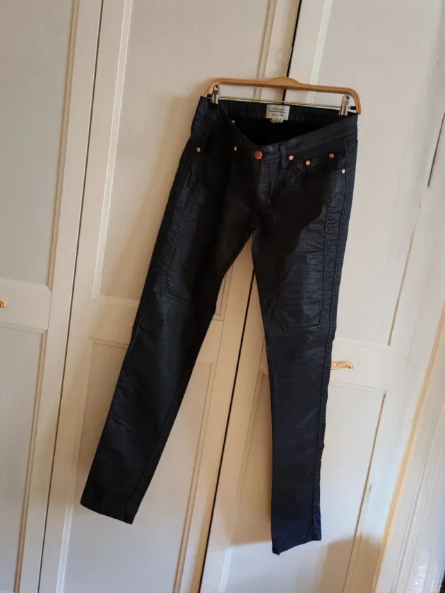 Pantaloni donna Jeckerson similpelle neri tag 42