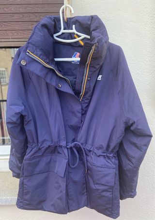 Chaqueta K-Way azul plumón y pluma