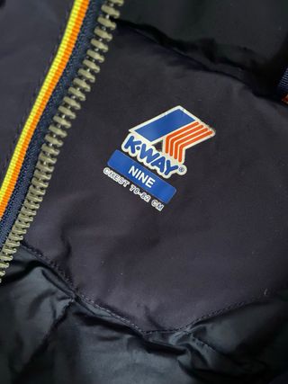 Chaqueta K-Way azul plumón y pluma