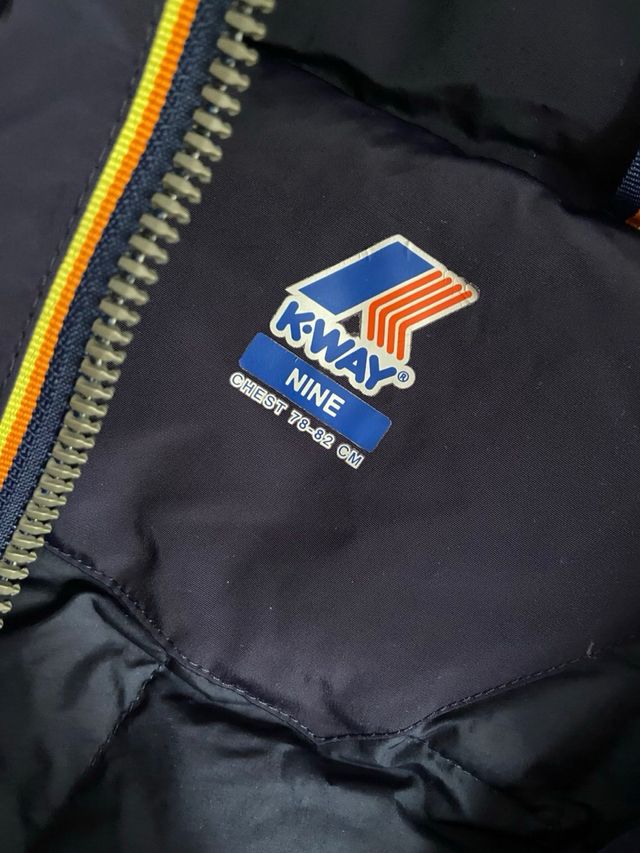 Chaqueta K-Way azul plumón y pluma