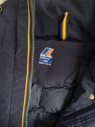 Chaqueta K-Way azul plumón y pluma