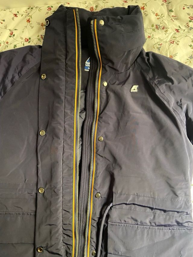 Chaqueta K-Way azul plumón y pluma