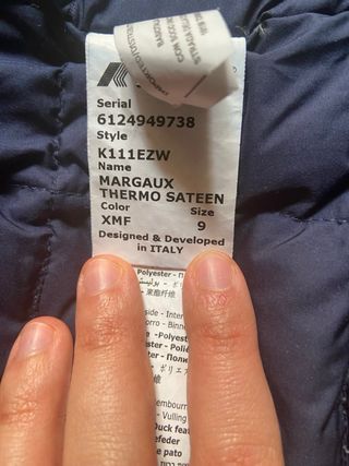 Chaqueta K-Way azul plumón y pluma