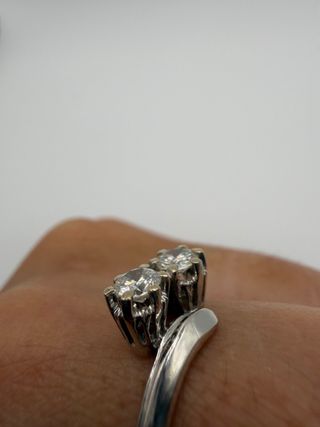 Anillo Oro Blanco 18k con Diamantes