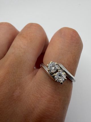 Anillo Oro Blanco 18k con Diamantes