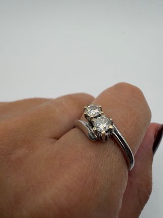 Anillo Oro Blanco 18k con Diamantes