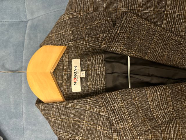 Traje de chaqueta, falda y pantalón cuadros Morgan