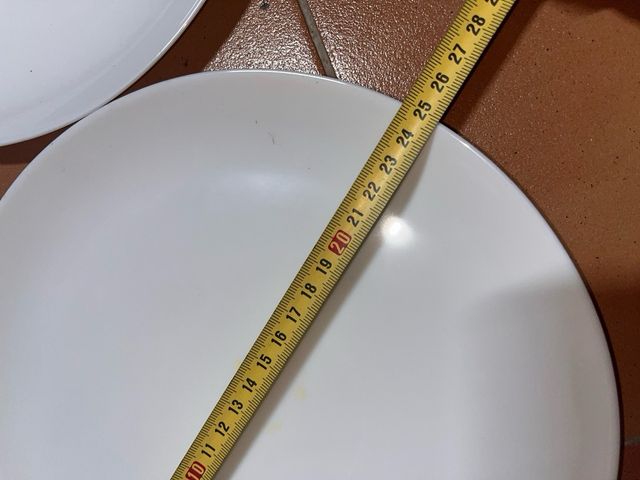 Juego 10 Platos Llanos Porcelana Blanca