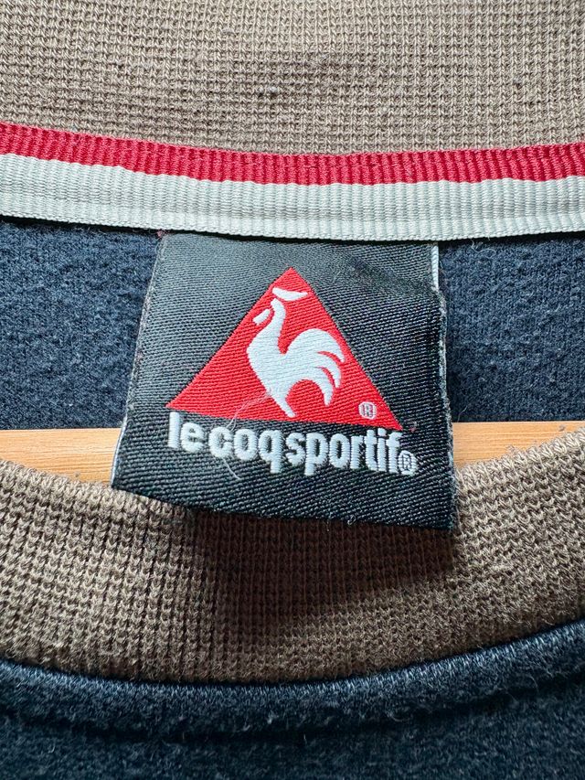 Vintage Sweatshirt Le Coq Sportif Black/Brown Logo