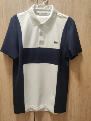 Polo Lacoste Blanco y Azul