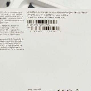 Apple Watch SE 2 40mm Negro Nuevo