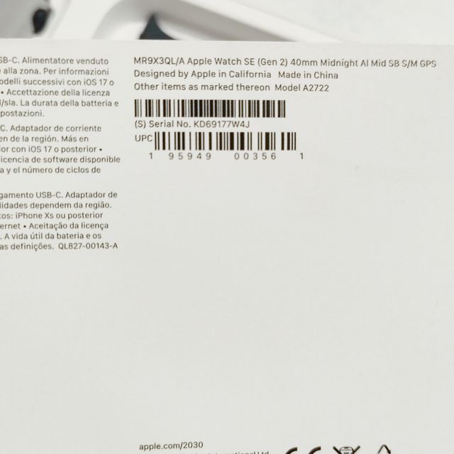 Apple Watch SE 2 40mm Negro Nuevo