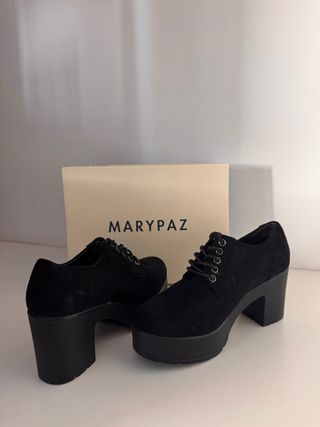 Botines Tacón Plataforma Marypaz Negros