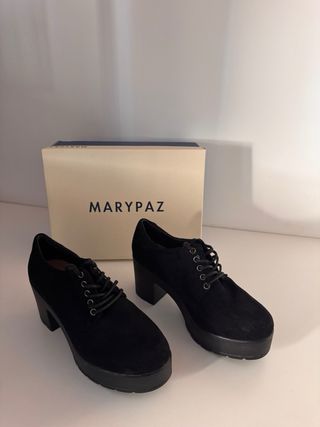 Botines Tacón Plataforma Marypaz Negros