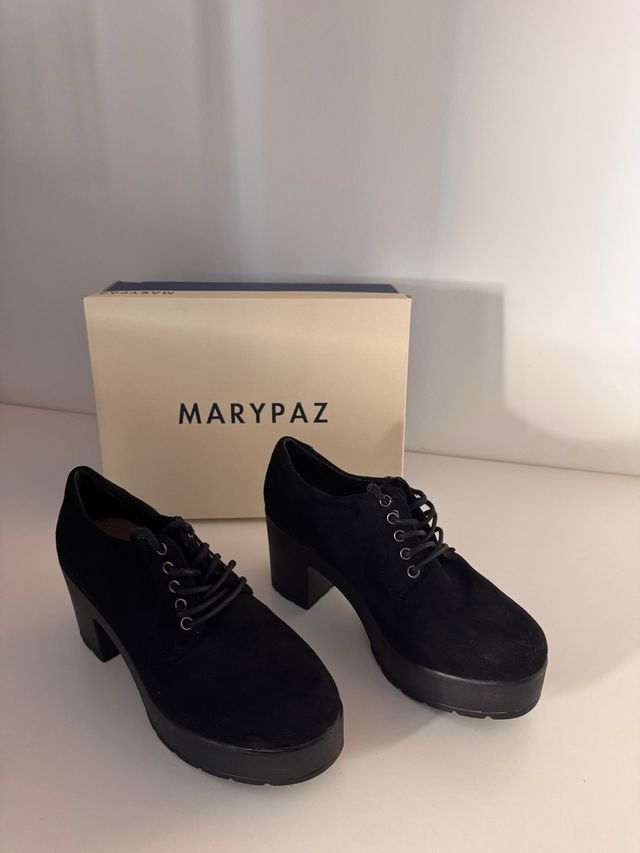 Botines Tacón Plataforma Marypaz Negros