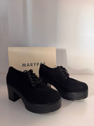 Botines Tacón Plataforma Marypaz Negros