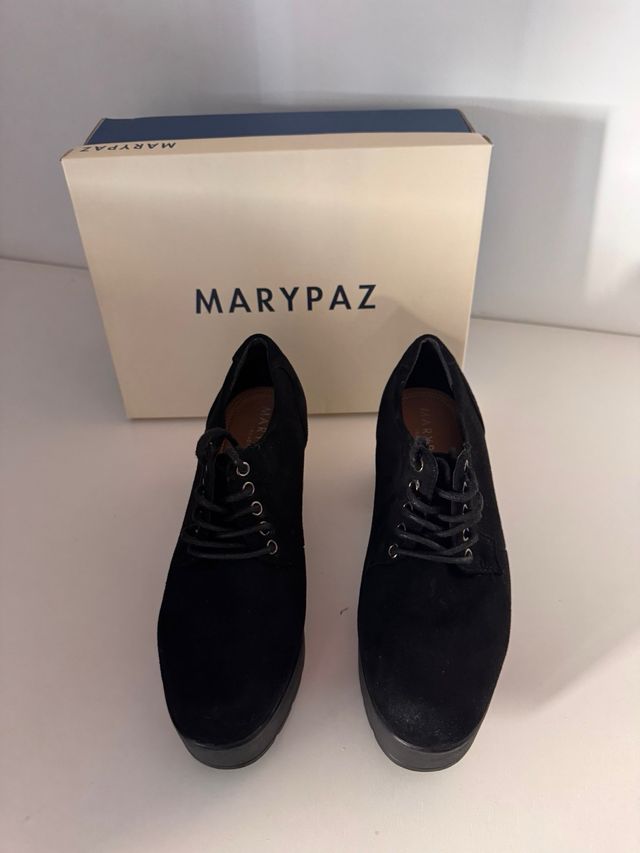 Botines Tacón Plataforma Marypaz Negros